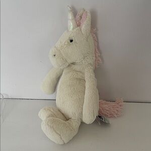 Jellycat Cream Unicorn Plush with Pale Pink Mane